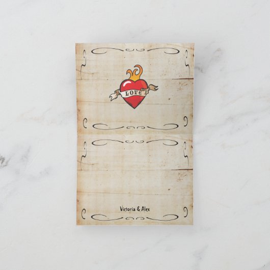 Tattoo Dank u nota Bedankkaart (Binnen)