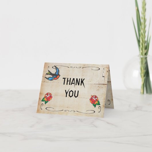 Tattoo Dank u nota Bedankkaart (Voorkant)