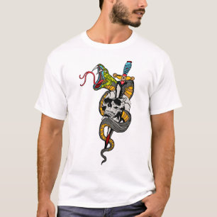 tattoo de dood serpent crane transperce t-shirt