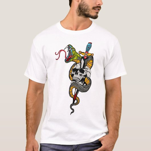 tattoo de dood serpent crane transperce t-shirt (Voorkant)