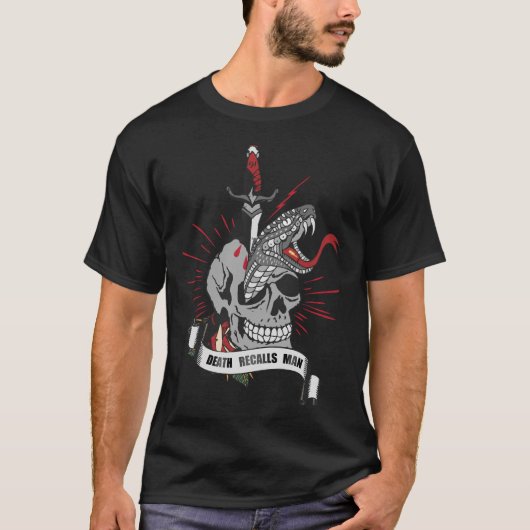 tattoo death recalls man de dood serpent dagu t-shirt (Voorkant)