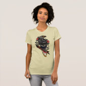 Tattoo Design Graphic Raven Crow Old School T-shirt (Voorkant volledig)