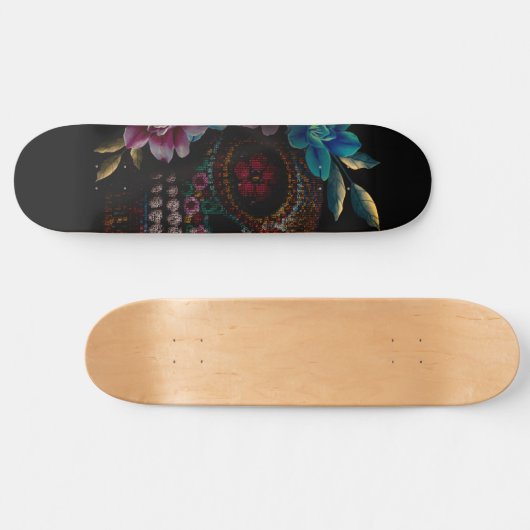 Tattoo Dia des Muertos Skateboard (Horizontaal)