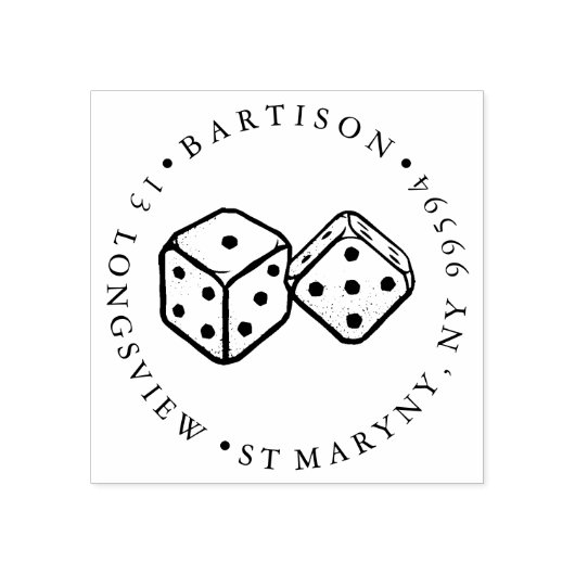 TATTOO DOBBELSTENEN RONDE RETOURADRES RUBBERSTEMPEL (Afrduk)