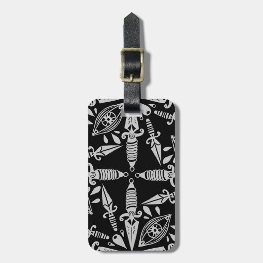 Tattoo dolgers en ogen bagagelabel (Voorkant verticaal)