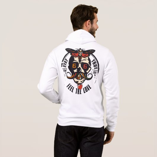 Tattoo Doodhoofd hipster vlinder stay true fee Hoodie (Achterkant volledig)