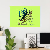Tattoo Dragon-Poster Poster (Thuiskantoor)