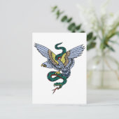  Tattoo Eagle en Snake Briefkaart (Staand voorkant)