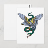  Tattoo Eagle en Snake Briefkaart (Voorkant / Achterkant)
