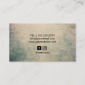 Tattoo en doorboren Gothic Crow Skull & Roos Flowe Visitekaartje (Achterkant)