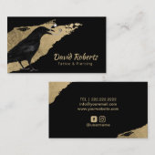 Tattoo en doorboren zwarte roestpenseel visitekaartje (Voorkant / Achterkant)