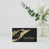 Tattoo en doorboren zwarte roestpenseel visitekaartje (Staand voorkant)