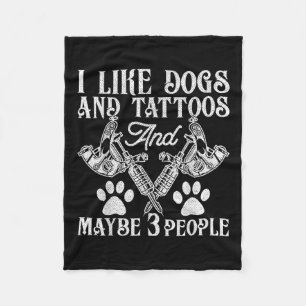 Tattoo en Hondenliefhebbers Grappig Ink Verslaafd  Fleece Deken