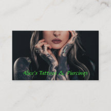 Tattoo en Piercings Winkelen Visitekaartje