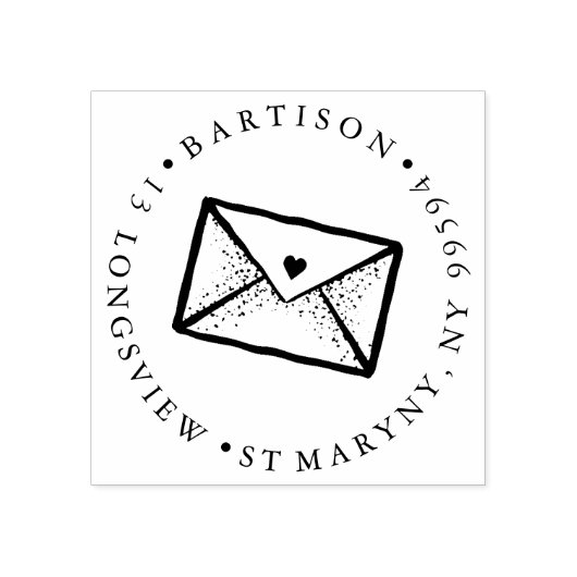 TATTOO ENVELOPE LETTER RONDE RETOURADRES RUBBERSTEMPEL (Afrduk)