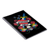 Tattoo Eternal Love Heart Knife Rozen Skull Wings Notitieboek (Rechterzijde)