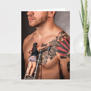 Tattoo Fan Graffiti Artist Wenskaart Kaart