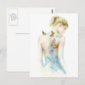 tattoo fantasie van 'gebilderde dame' briefkaart (Voorkant / Achterkant)