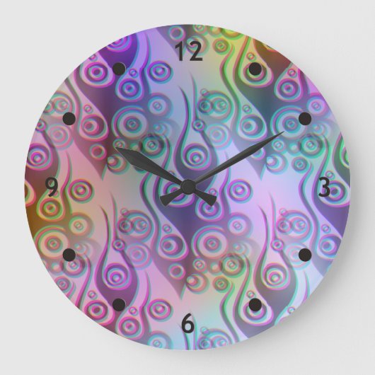 Tattoo flames & circles pattern + your backgr. grote klok (Voorkant)