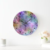 Tattoo flames & circles pattern + your backgr. grote klok (Huis)