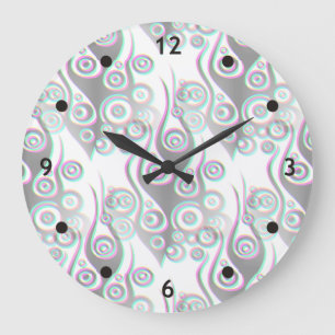 Tattoo flames & circles pattern + your backgr. grote klok