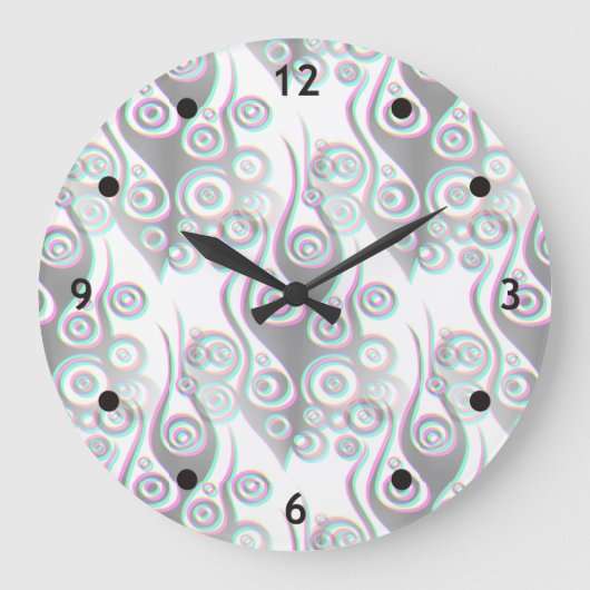 Tattoo flames & circles pattern + your backgr. grote klok (Voorkant)