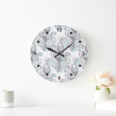 Tattoo flames & circles pattern + your backgr. grote klok (Huis)