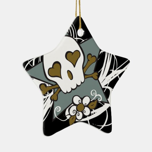 Tattoo Fluer Skull Holiday Ornament (Rechts)