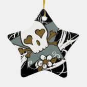 Tattoo Fluer Skull Holiday Ornament (Achterkant)