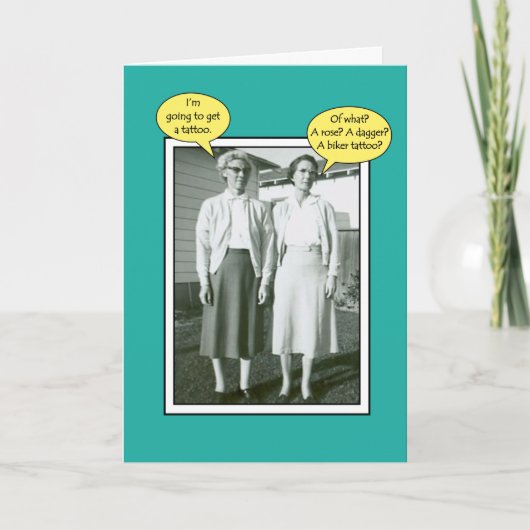 Tattoo Fun Voeg een naam of ouderdom aan de Groet  Kaart (Voorkant)