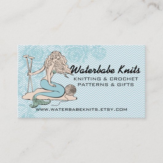 Tattoo gebreide breinnaaldgaren visitekaartje (Voorkant)