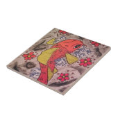 Tattoo Geïnspireerde koi vis Tegeltje (Zijkant)