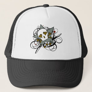 Tattoo geïnspireerde schedelschroefdraad trucker pet