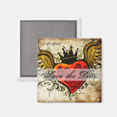 Tattoo Gevleugeld Hart Bewaar de Datummagneet Magneet (Voorkant / Achterkant)