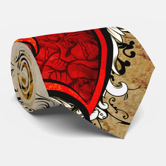  Tattoo Gevleugeld Hart Stropdas (Opgerold)