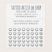 tattoo gevouwen trouwerekkaart visitekaartje (Binnenkant ongevouwen)