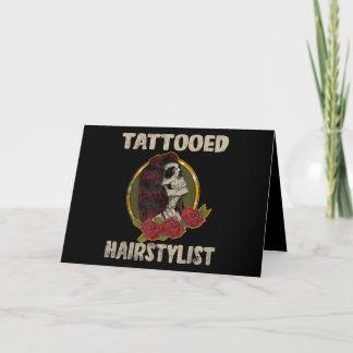 Tattoo Gift I Skull Women Hairdresser Kaart