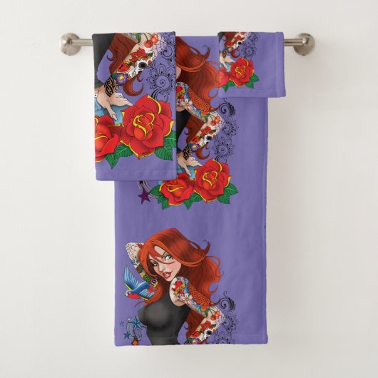 Tattoo Girl Bad Handdoek (Insitu)