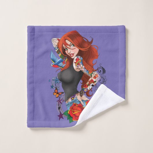 Tattoo Girl Bad Handdoek (Wasdoekje)