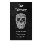 Tattoo: Gothic Black en White Skull Head Magnetisch Visitekaartje (Voorkant Verticaal)