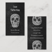 Tattoo: Gothic Black en White Skull Head Visitekaartje (Voorkant / Achterkant)