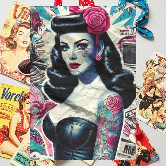 Tattoo Gothic Meisje Tissuepapier