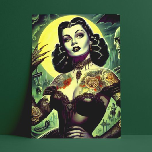 Tattoo Gothic Vrouw Briefkaart