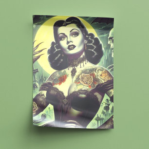 Tattoo Gothic Vrouw Tissuepapier