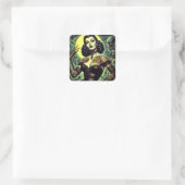 Tattoo Gothic Vrouw Vierkante Sticker (Tas)