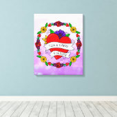 Tattoo Graffiti Art Style Weddenschap Bride en Gro Canvas Afdruk (Insitu (Houten vloer))