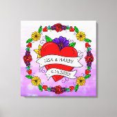 Tattoo Graffiti Art Style Weddenschap Bride en Gro Canvas Afdruk (Voorkant)