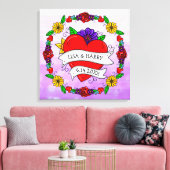 Tattoo Graffiti Art Style Weddenschap Bride en Gro Canvas Afdruk (Insitu (Woonkamer))