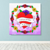 Tattoo Graffiti Art Style Weddenschap Bride en Gro Canvas Afdruk (Insitu (Houten vloer))