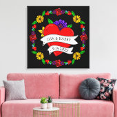 Tattoo Graffiti Art Style Weddenschap Bride en Gro Canvas Afdruk (Insitu (Woonkamer))